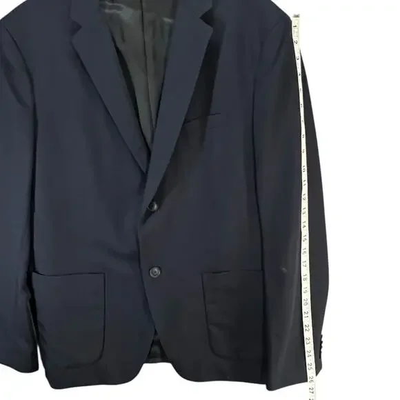 Theory Sport Coat Suit Jacket Mens 42 R Dark Blue Wool Linen Blazer Quiet Luxury
